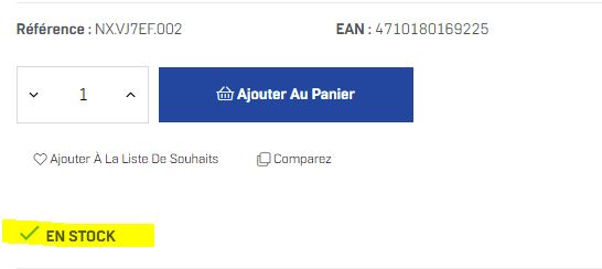 Produit en stock